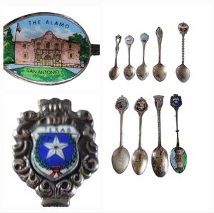 Vintage North American Souvenir Spoons~The Alamo~Hawaii~St Louis Cathedral